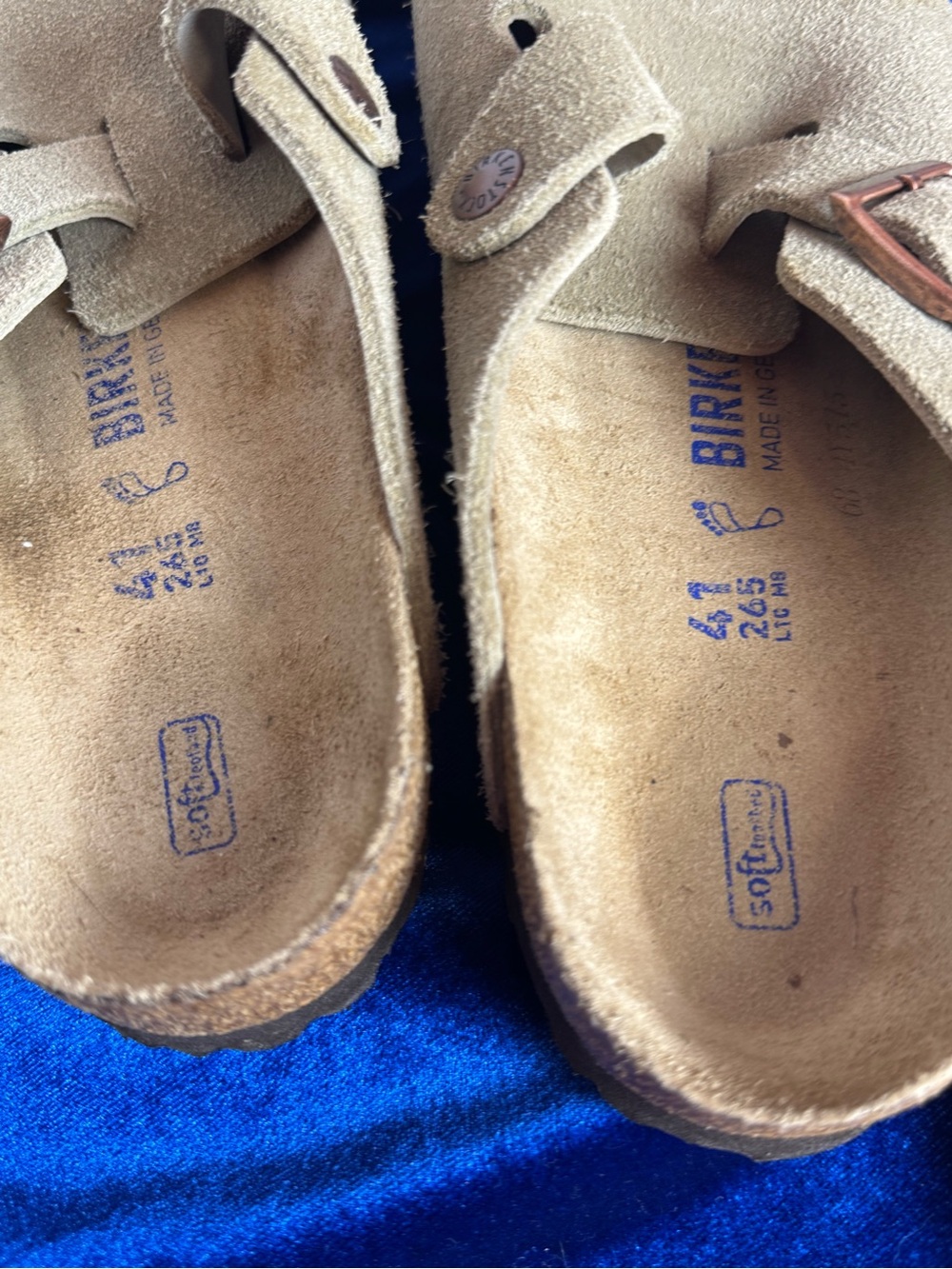 Birkenstock Boston Suede Clogs in Taupe - Picture 2 of 7